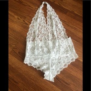 White lace body suite new never worn
